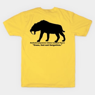 *Back Design/Front Pocket* Smilodon populator (Saber-toothed Tiger) Dark Print T-Shirt